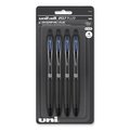 Uniball Gel Pen 207 Plus+, Retractable, Medium 0.7 mm, Blue Ink, Black Barrel, 4PK 70457